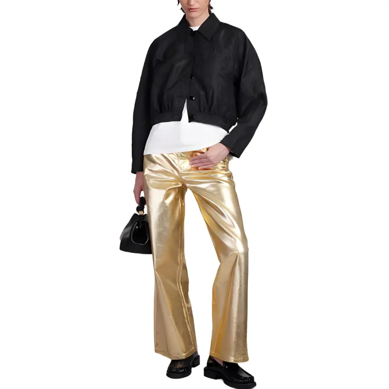 GANNI Ruched Detailed Cropped Jacket-3