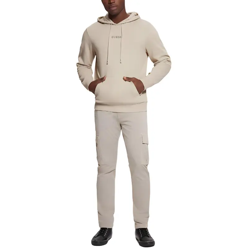 GUESS Eco Roy Logo Hoodie Sweatshirt Men's Khaki-1