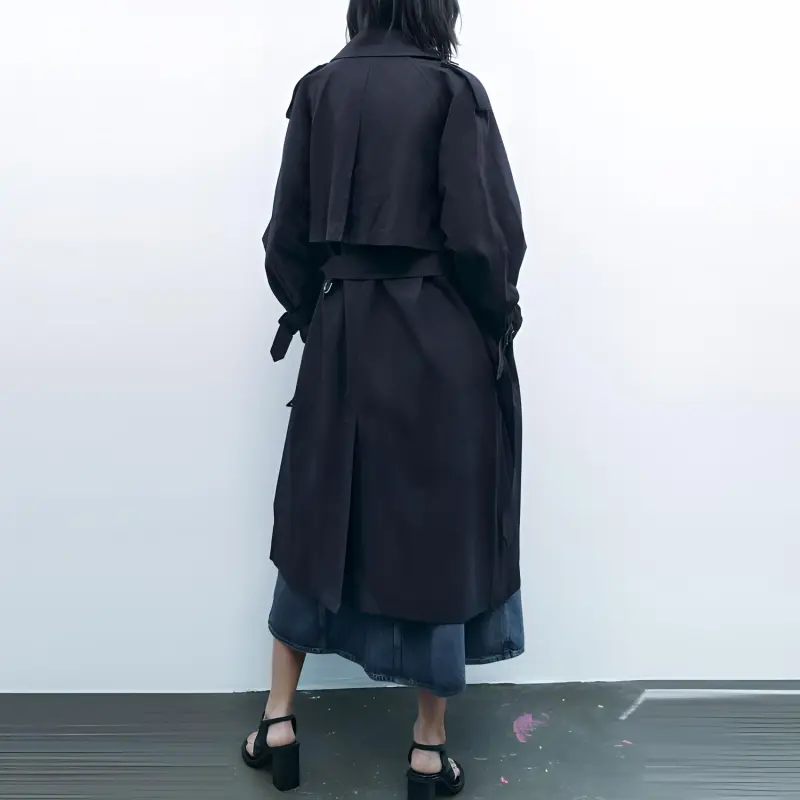 ZARA Trench Coats Women's Sea Blue-1
