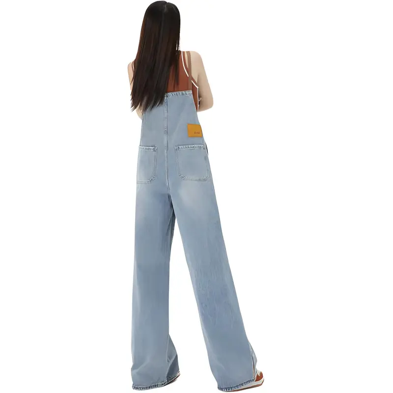SONGS ALONG Overalls Women's Washed Blue-1