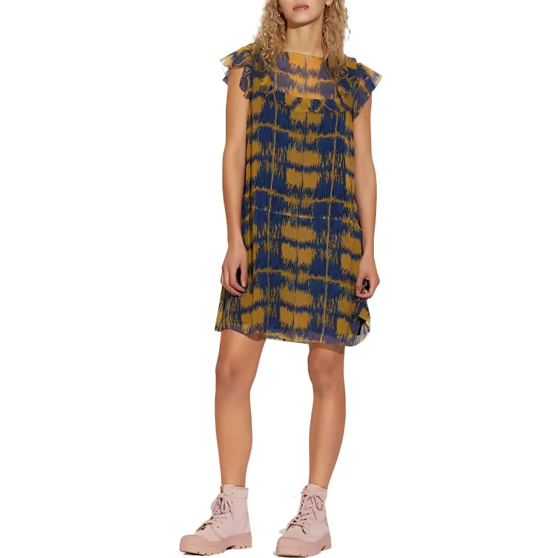 COACH Short Sleeved Dress Women's Mustard Yellow-1