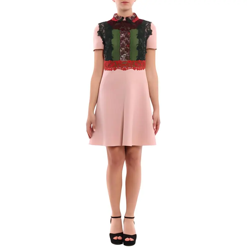 Valentino Short Sleeved Dresses Women's Pink-1