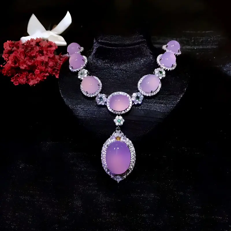 JUNWEN Chalcedony Necklaces Women's-2