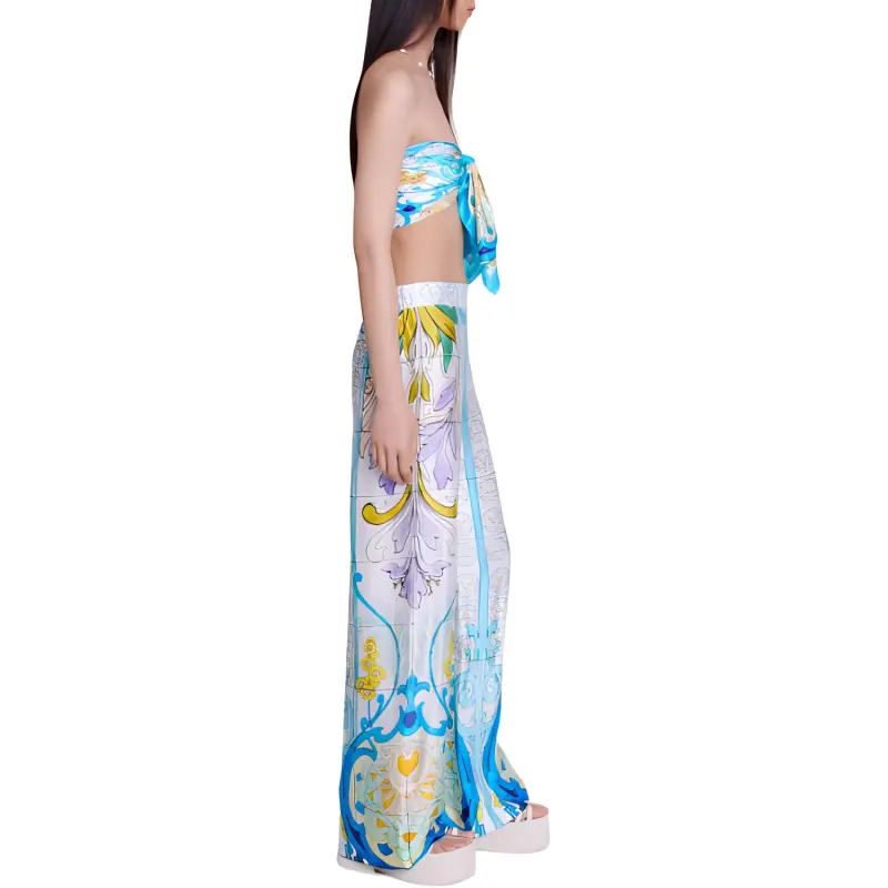 Maje Imprimé Mosaique print Straight leg Trousers-2