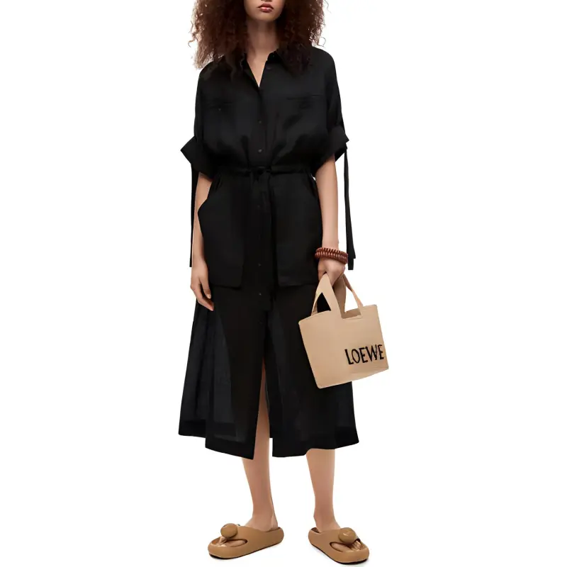 LOEWE Short Sleeved Dresses Women's Black-1