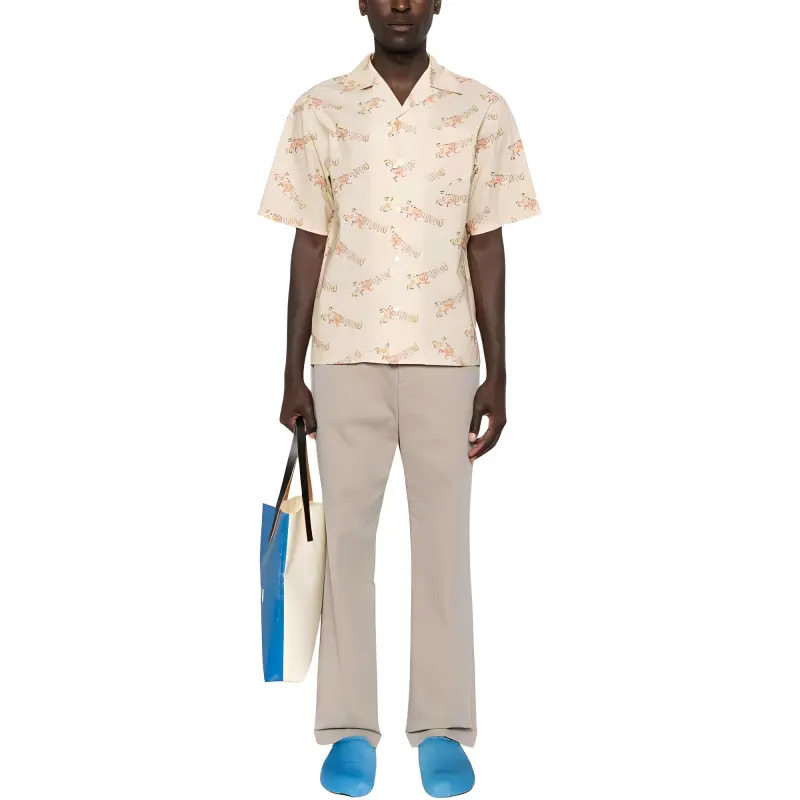 MARNI Tiger print Poplin Shirt-1