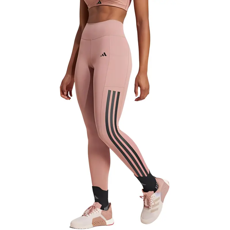 Adidas Free Shipping With AdiClub Optime 3 Stripes Full Length Leggings-1