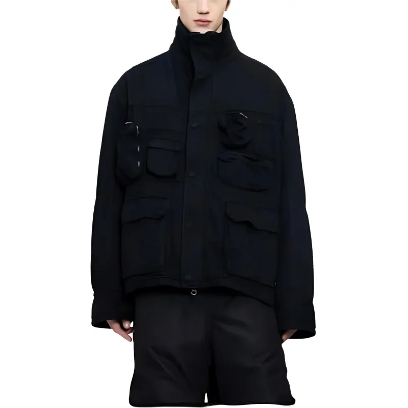 MM6 Maison Margiela Pocket Detailed High Neck Jacket-2