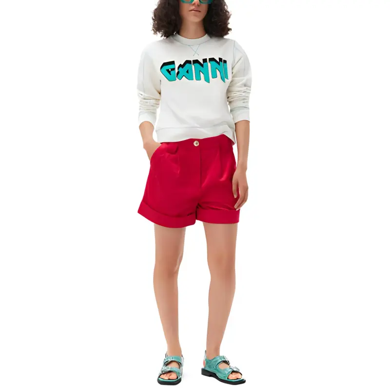 GANNI Isoli Rock Logo Embroidered Crewneck Sweatshirt-1