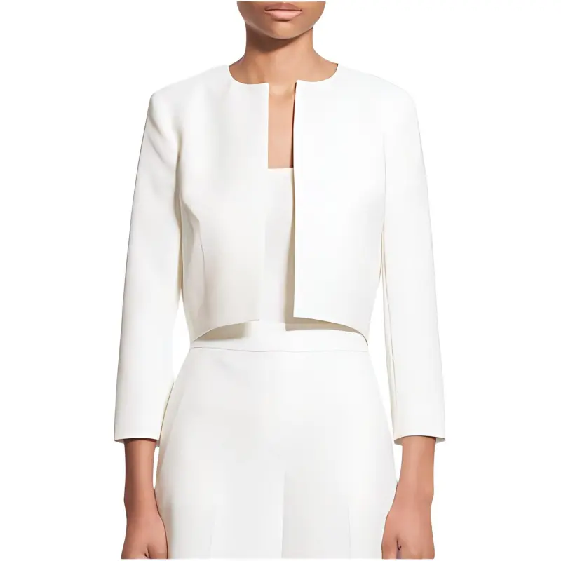 THEORY Collarless Cropped Jacket-1