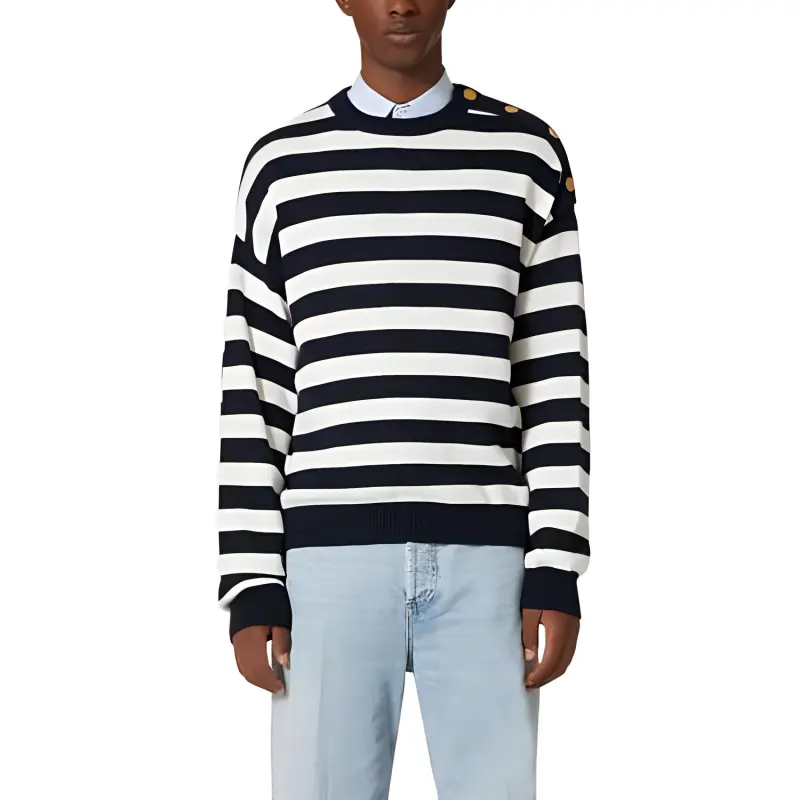 Valentino Striped Straight Hem Jumper-1