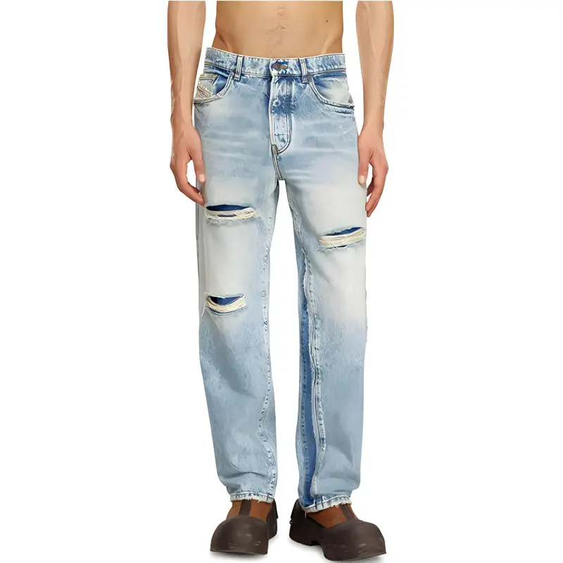 DIESEL D Fire 0ajen Distressed Straight Jeans-2