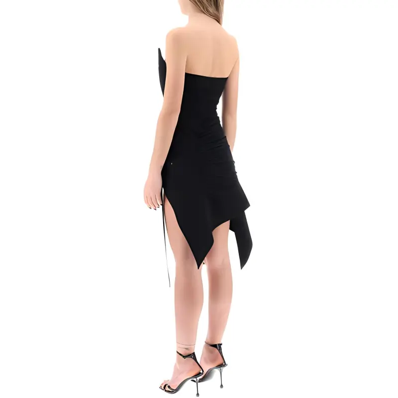 Mugler Asymmetric Ruched Bustier Dress-2