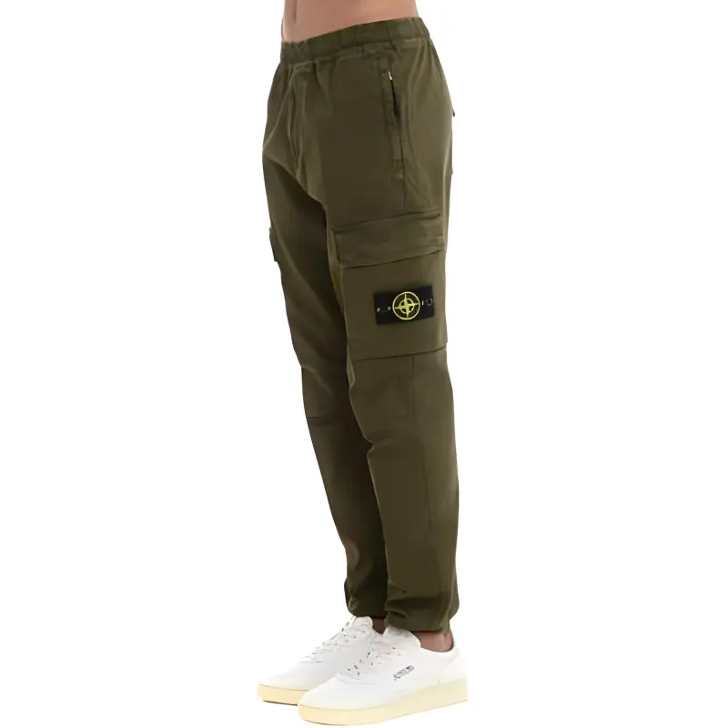 STONE ISLAND Mid Rise Tapered Cargo Trousers-2