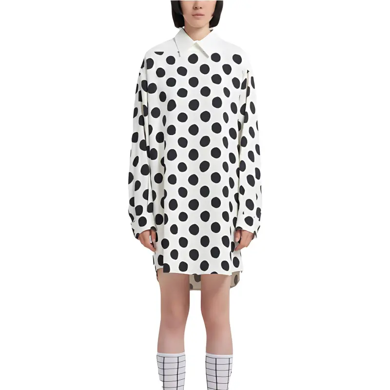 MARNI Polka Dot Print Long Sleeved Mini Dress-1
