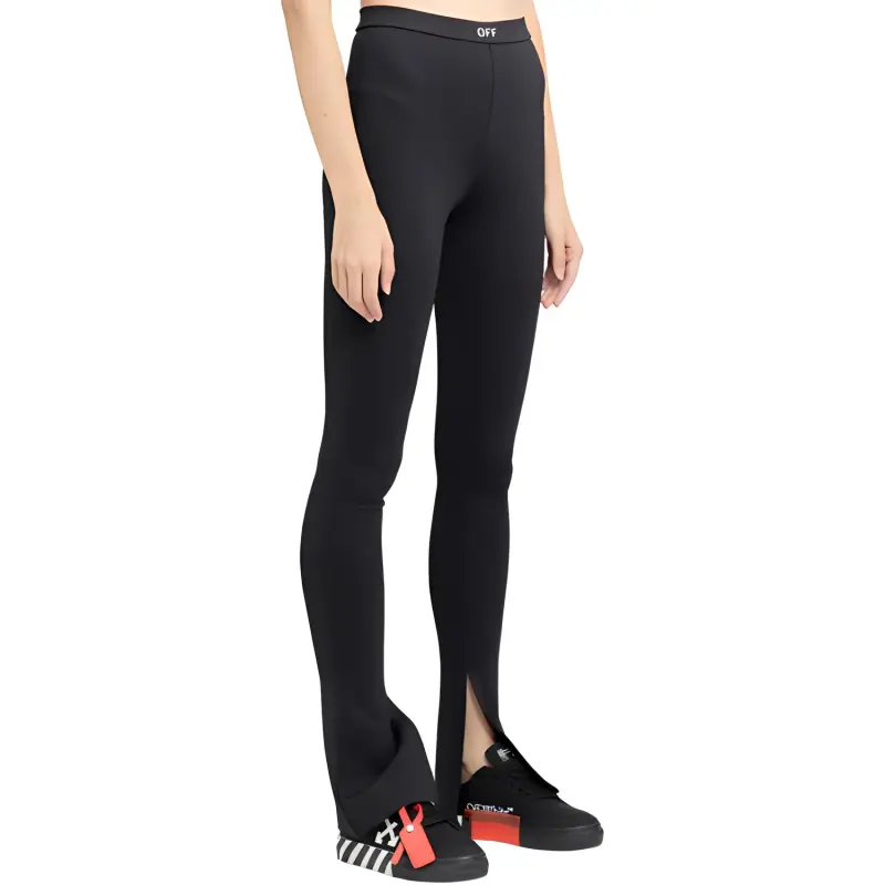 OFF WHITE Flared High Waist Leggings Black-1