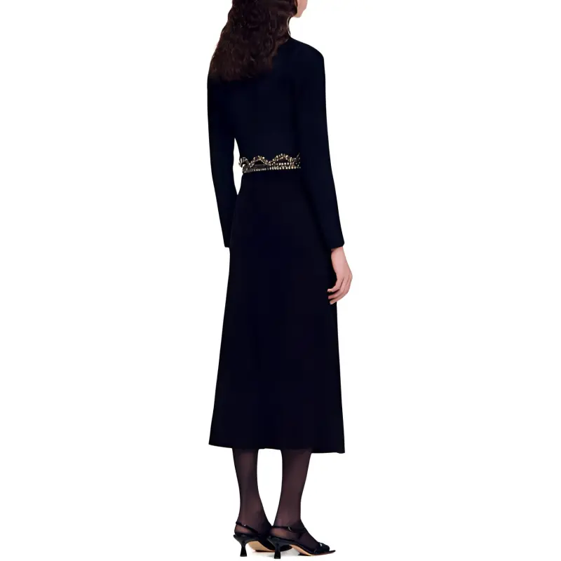 Sandro Crystal embellished Midi Skirt-2