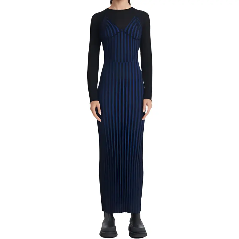 DION LEE Two Toned Knitted Corset Dress-2