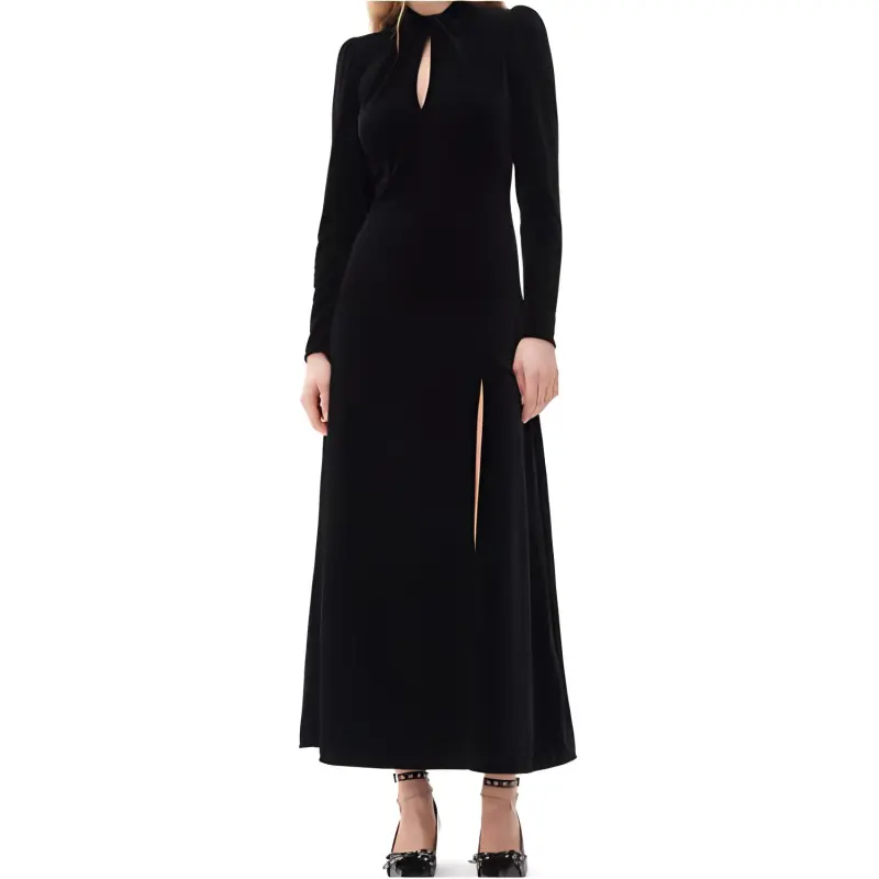 GANNI Velvet Long Dress-2
