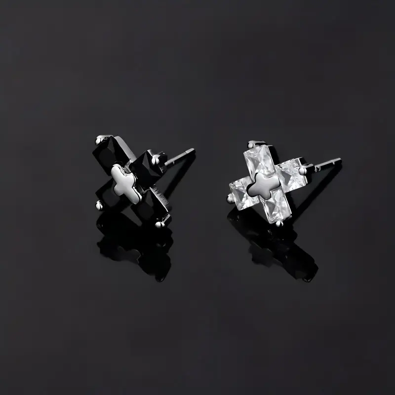 Shang Yinfu Alloy Zircon With 925 Sterling Silver Needle Stud Earrings Women's-1