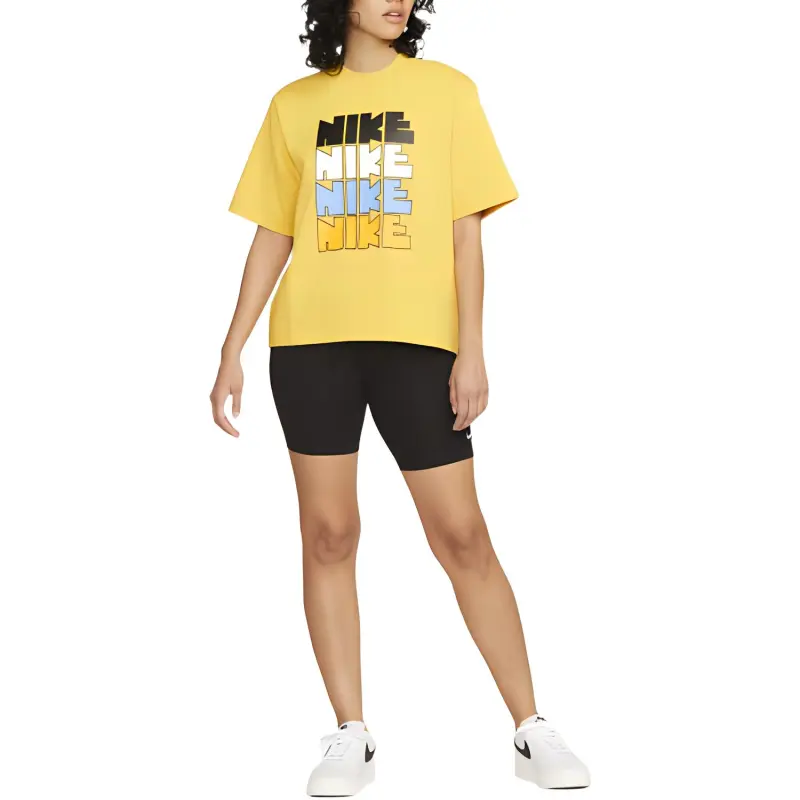 Nike x Atmos Pink WMNS NSW CIRCA Drop Shoulder Sleeve T Shirt Women's Yellow-2