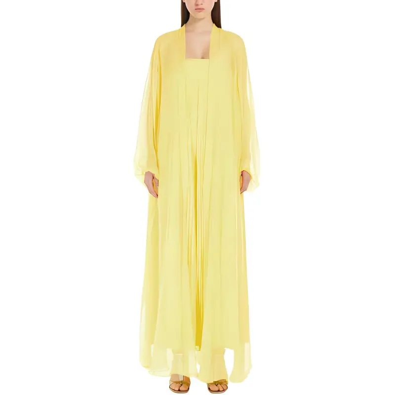 MaxMara Medicea Collection Spolverino In Chiffon Di Seta Coat Women's Yellow-1