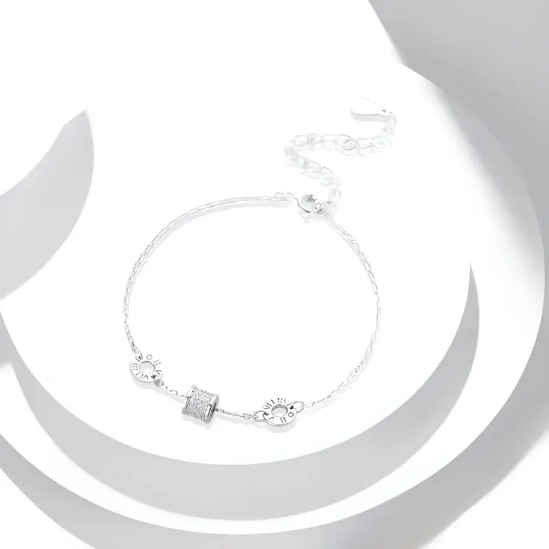 COPI Sterling Silver Zircon Bracelets Unisex-2