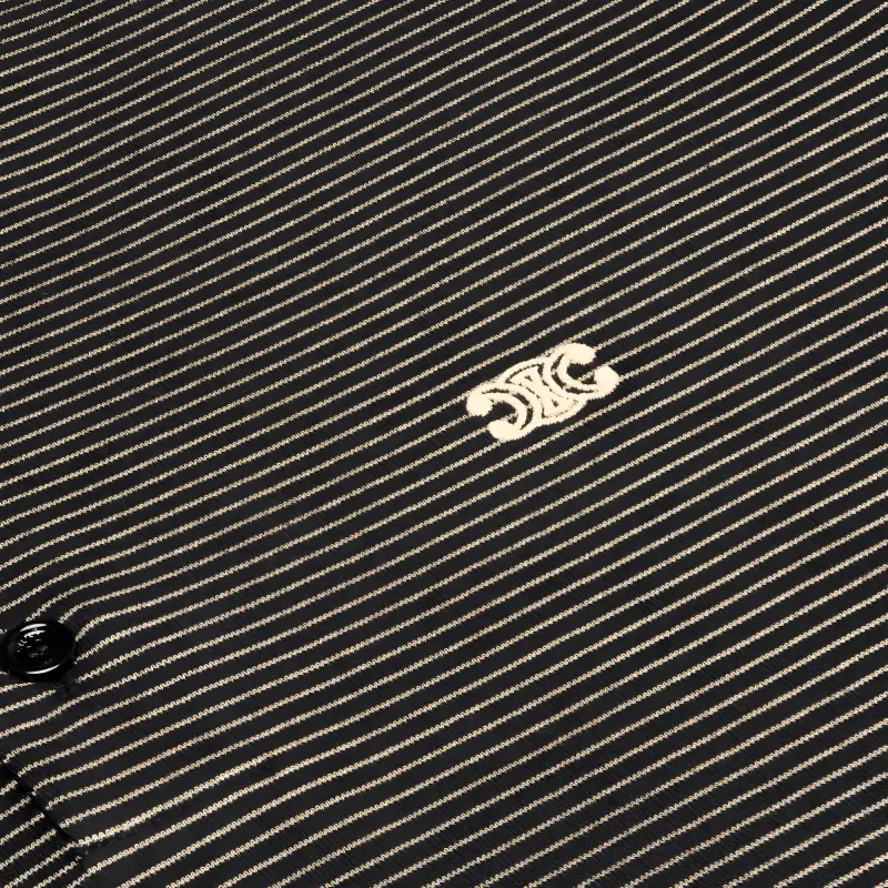 CELINE Triomphe Polo Shirt In Striped Jersey-2