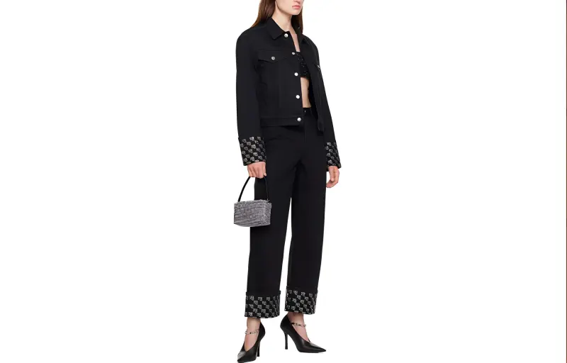 Alexander Wang Long Sleeved Embellished Denim Jacket-2