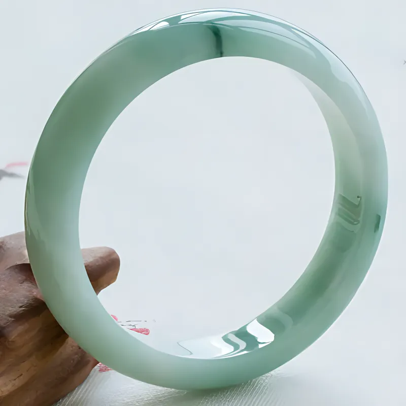 CUISHI Bean Type Jadeite Flat Bangle Women's-3