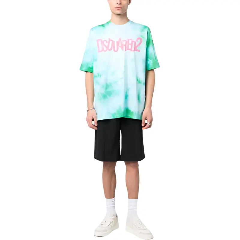 DSQUARED 2 Tie dye Print Cotton T shirt-1