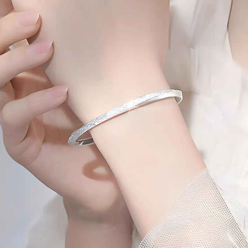 CHINA GOLD S990 Silver Bangles Women's-1