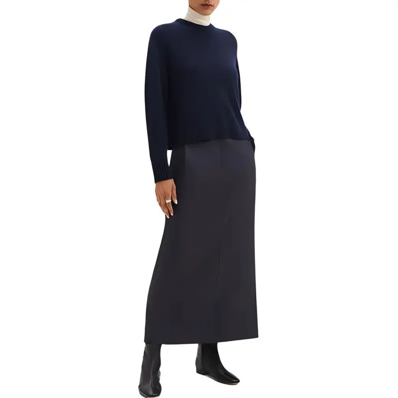 THEORY Stretch Flannel Maxi Skirt-1