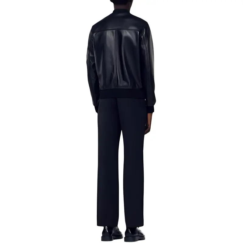 Sandro Leather Bomber Jacket-2