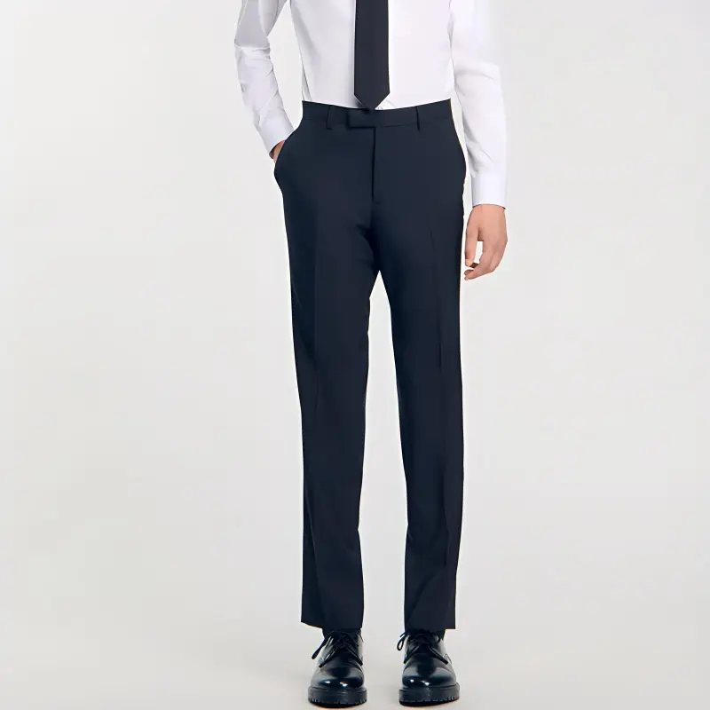 Sandro Pinstriped Wool Tailored Trousers-1