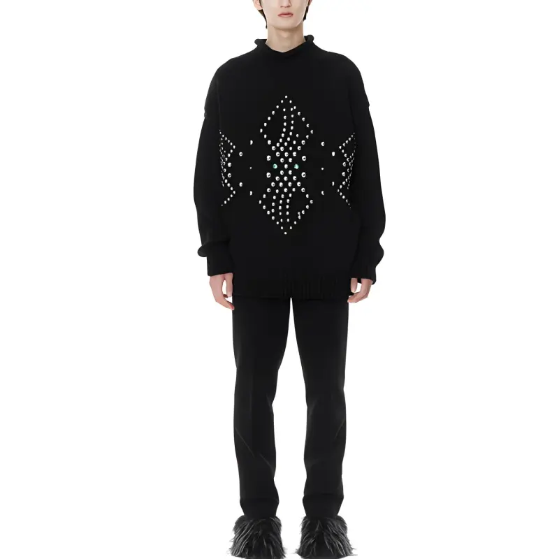 WE11DONE FW22 Sweater Unisex Black-1