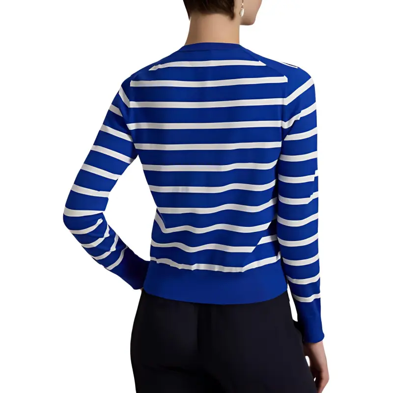 Polo Ralph Lauren Logo Embroidered Striped Knitted Cardigan-3