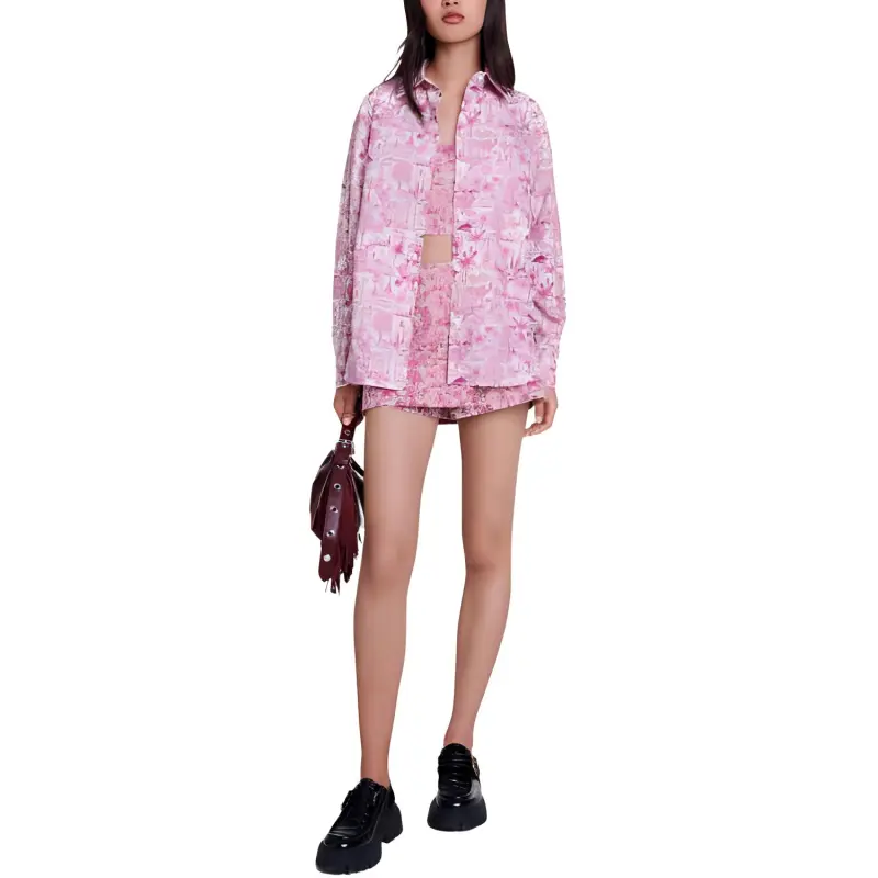 Maje Oversize Paris print Shirt-1
