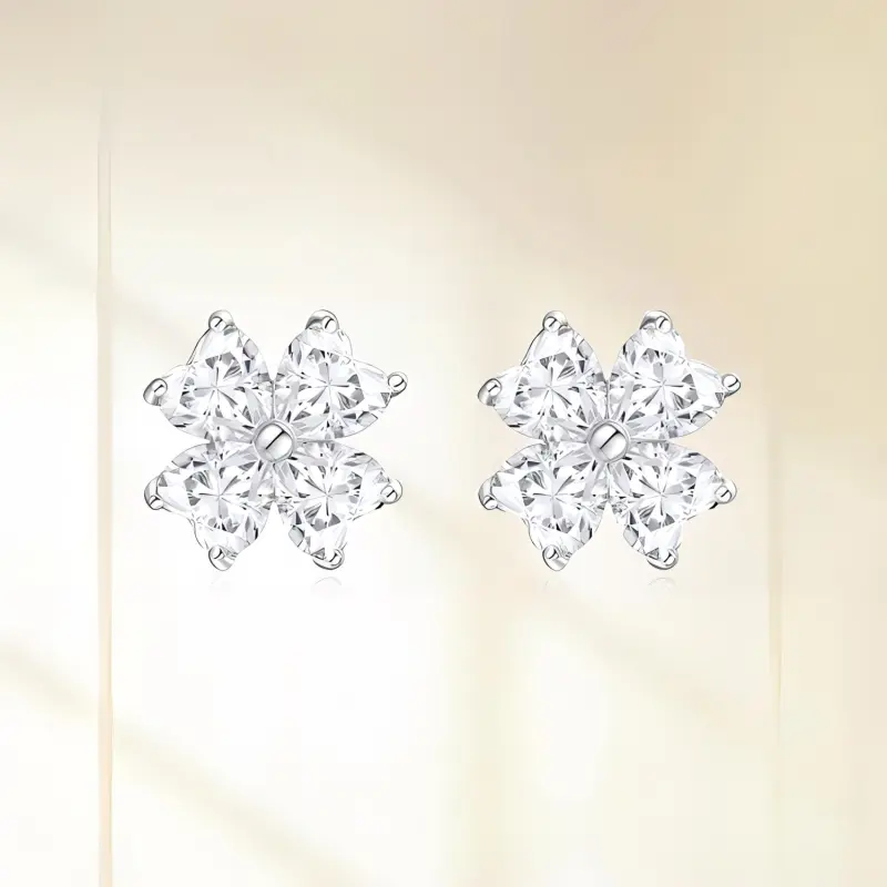Chongqing Gold Store S925 Silver Stud Earrings Women's Good Luck Confession Record-1