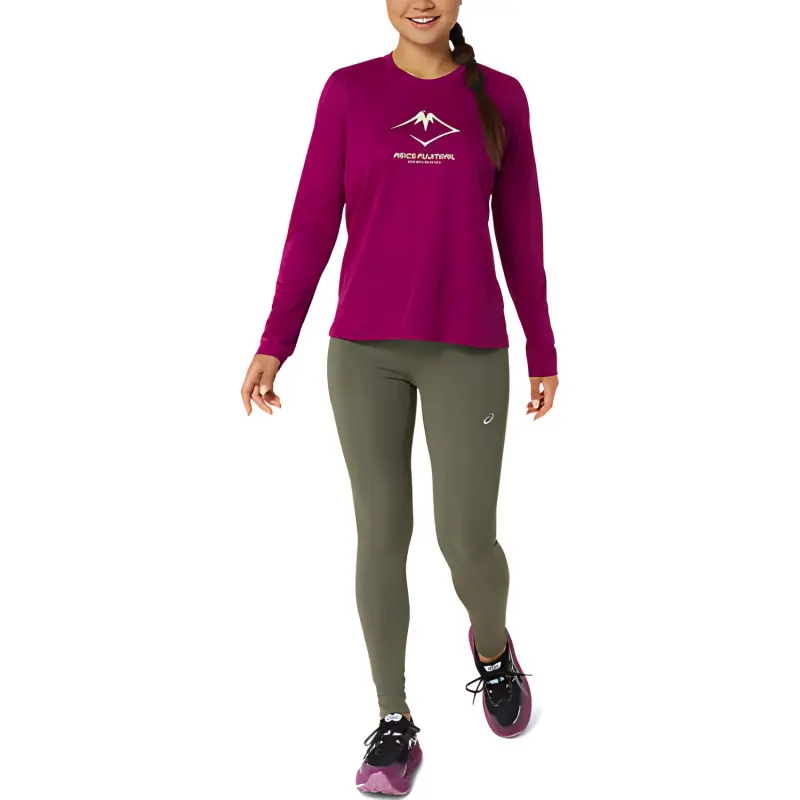 Asics Long Sleeve Shirts T-Shirt Women's Blackberry-Colored-3