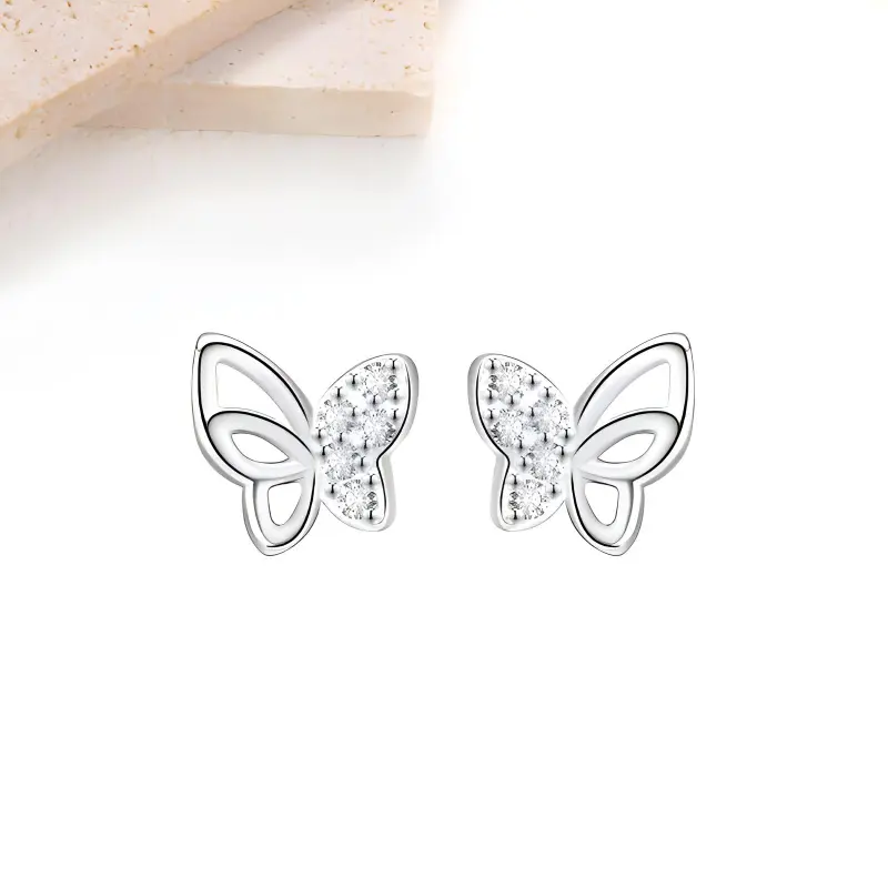 MIDNIGHT MOMENT S999 Silver Stud Earrings Women's-4