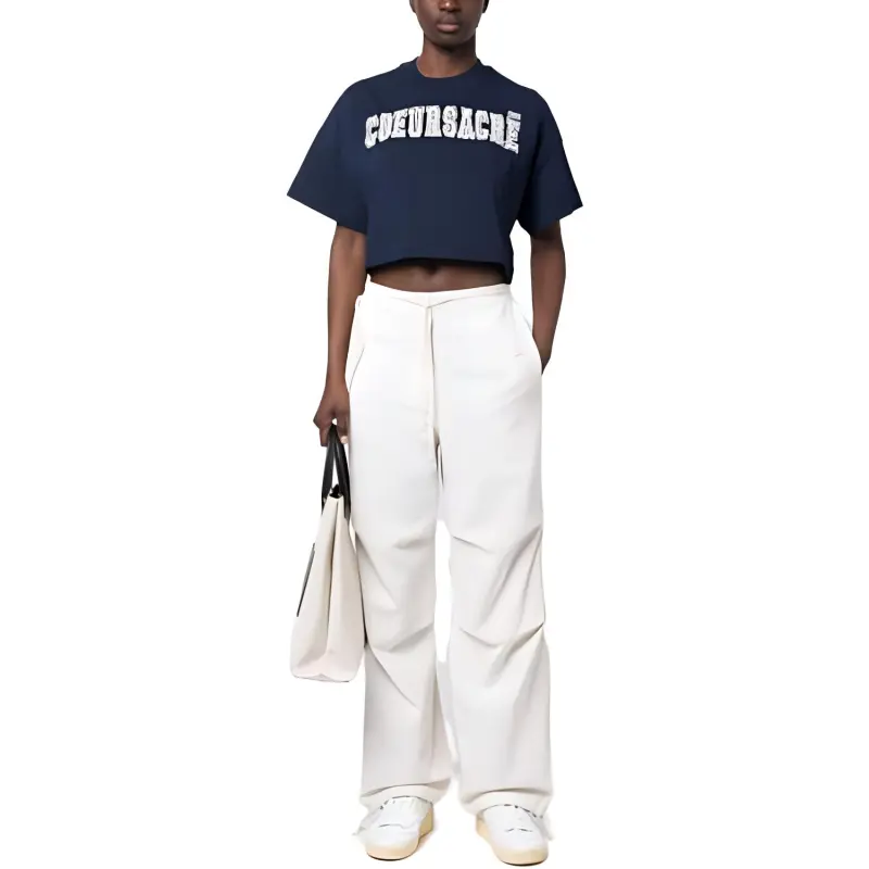 AMIPARIS Cropped T Shirt 'Nautic Blue'-4