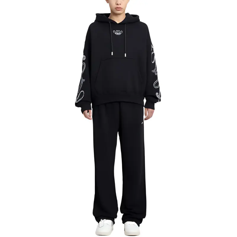 OFF-WHITE Bandana-Embroidered Drawstring Hoodie-3