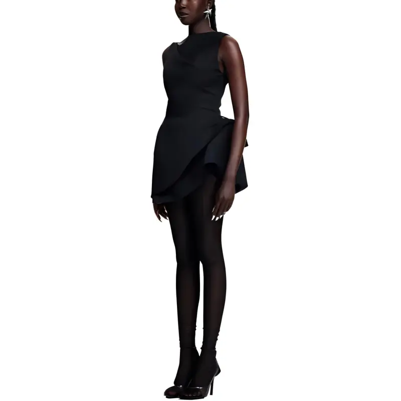 Mugler H&M Wool Mini Dress Black-3