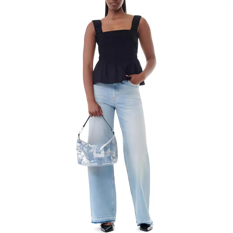GANNI Poplin Smock Strap Top-2