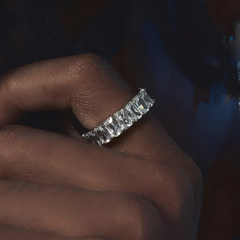 ICEGANG 5A Cubic Zirconia Rings Unisex-2