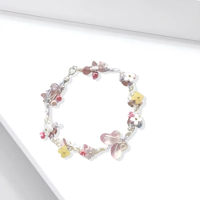 Muyan Alloy Peach Blossom Extravagance Butterfly Bracelet Women's-1