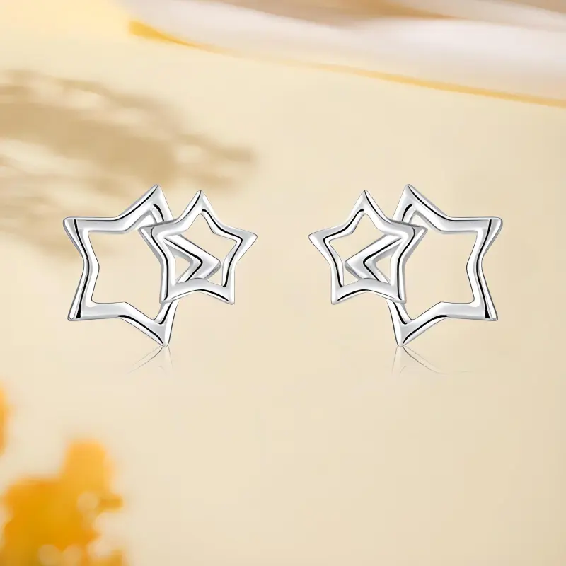 Kim Ka Fook S 999 Fine Silver Stud Earrings Women's-1