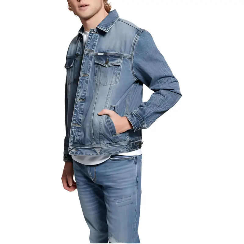 GUESS Embroidered Dean Jacket Jackets Coats Men's Blue-2
