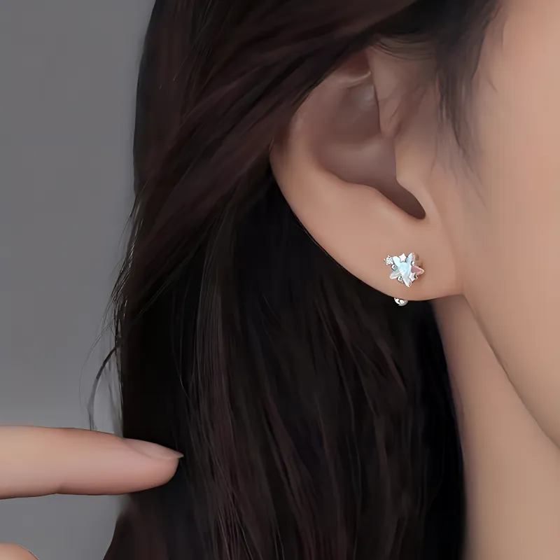 Seven Seven Silver Jewelry S999 Fine Silver Stud Earrings Unisex Silver-1